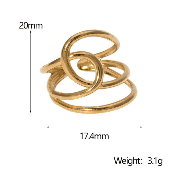 European and American Cross-Border Fashion Simple Stainless Steel Opening Adjustable Ring Niche Light Luxury Design Women's Ring Wholesale
