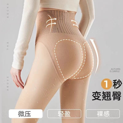 Light leg artifact leggings flower fairy water light socks high waist tummy pantyhose autumn and winter fleece-lined outside wear naked feeling natural