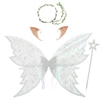 White wings + ears + garland + fairy wand / One size fits all