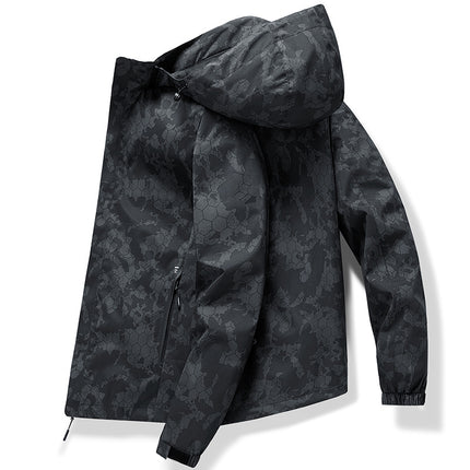 Winter Couple's Jacket, Outdoor Windproof and Waterproof Camouflage Jacket, Fleece-Lined and Thickened Cold-Proof Clothing, Removable Hood, Men's Clothing
