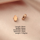 6*8mm palm small hole beads / XKZ005-Rose Gold Cross Hole Palm Hole Beads