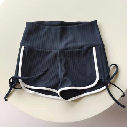 New Summer Quick-Drying Side Drawstring Sexy Hot Pants for Dancing, Fitness and Running, Breathable Three-Point Yoga Shorts for Women