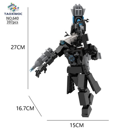 Cross-border moc building blocks toilet Man vs monitor man Skibidi toilet game peripheral hand-made educational toys