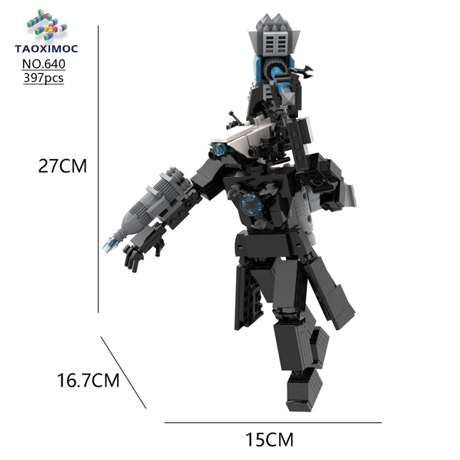 Cross-border moc building blocks toilet Man vs monitor man Skibidi toilet game peripheral hand-made educational toys