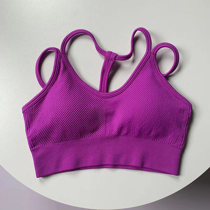 Women's Running Training Sports Suit, White Klein Blue Yoga Thin Straps, Beautiful Back Fitness High-Waisted Peach Pants