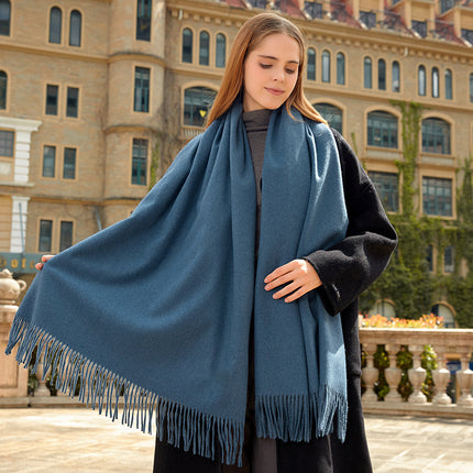 Wool Scarf Autumn and Winter Korean Style Cashmere Scarf Women's Winter New Women's Shawl Pure Color Scarf Versatile