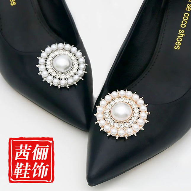 Cross-Border High-Heeled Shoe Accessories, Work Shoe Decorative Buckles, Pearl Shoe Bridal Shoe Buckles, Detachable Shoe Flowers, Shoe Buckles for Wedding Shoes