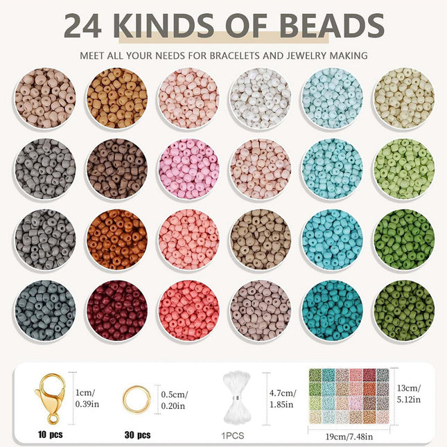Cross-Border 24-Grids Millet Beads Letter Bead Set Box Handmade DIY Accessories Hand Beads Necklace Mobile Phone Chain Loose Beads