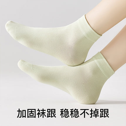 Socks Women's Pure Cotton Mid-Tube Socks Spring and Summer Breathable Boneless Socks Wholesale Confinement Socks with Birkenstock Shoes Solid Color Women's Socks