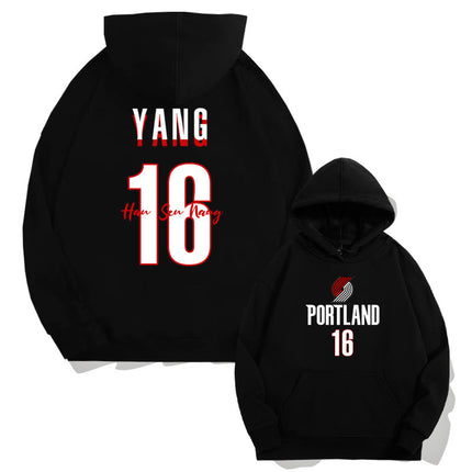Trailblazer Yang Hanssen No. 16 Fan Hooded Pullover Sweatshirt for Young Men, Autumn Men's Long-Sleeve Jacket Top