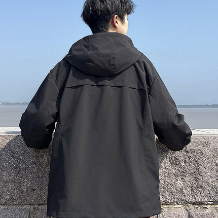 plus size Men's Windproof Waterproof Jacket Spring and Autumn Plus-sized high quality Jacket Korean Loose Casual Jacket