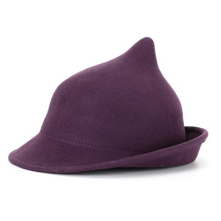 European and American Personalized Magic Hat Pointed Felt Hat Magic Hat Halloween Stage Performance Hat Rolled Edge Wool Witch Hat