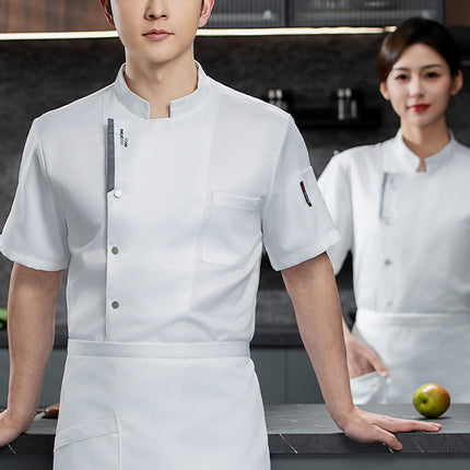 Summer Thin Breathable Net Short-sleeved Chef Clothes Catering Hotel Restaurant Canteen Cake Baking Work Clothes Kitchen Clothes
