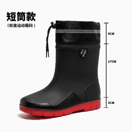 Cross-border Rain Boots Korean Fashionable All-match Men's Rain Boots Waterproof Non-slip Fishing Car Washing Work Rubber Shoes