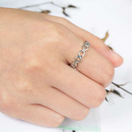 Casual and Personalized Cut Out Figure-Eight Surround Ring for Women, Fashionable Ring Accessories, Jewelry, Hot-Selling Items