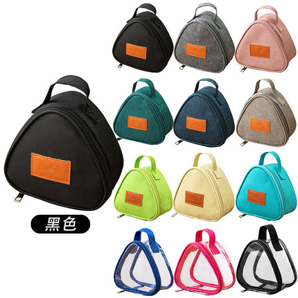 Triangular Lunch Box Handbag Polyester Rice Ball Insulated Lunch Box Bag Thickened Aluminum Foil Office Worker Lunch Bag Student Lunch Bag