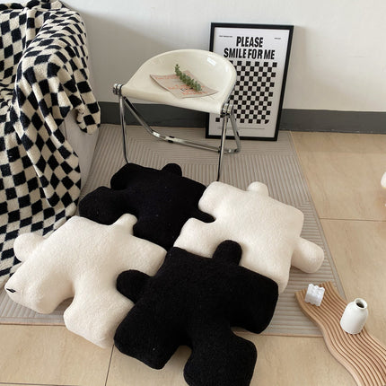 Nordic Style Black and White Puzzle Pillow Seat Cushion Home Sofa Cushion Tatami Foot Pad