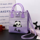 [light luxury and simple] squinting smiling panda (chengdu) taro color (taro color handbag)112102