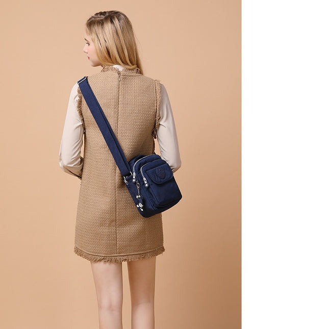 Tigaote Women's One-Shoulder Cross-Body Mini Square Bag, Fashionable and Versatile Nylon, Simple and Water-Repellent