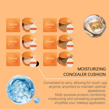 Cushion Foundation Full Coverage Glow Waterproof Long-Lasting Concealer Brightening Sunscreen Soft Korean Makeup Base Cosmetic