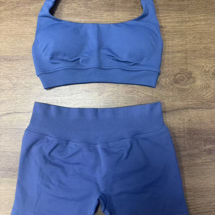 suit Sports Underwear Women's Xia Mei Back Mid-strength Shock-proof Anti-expansion Ultra-fine Matting Nylon Hanging Neck Large Backless