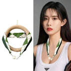 05-diamond lattice fruit green (pearl silk scarf)