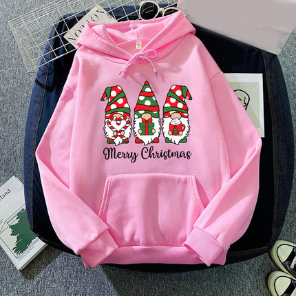 Santa Claus merry Christmas printed hooded hoodie European and American men's and women's jacket European size