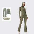 Hooded trumpet moss green suit / 2/S