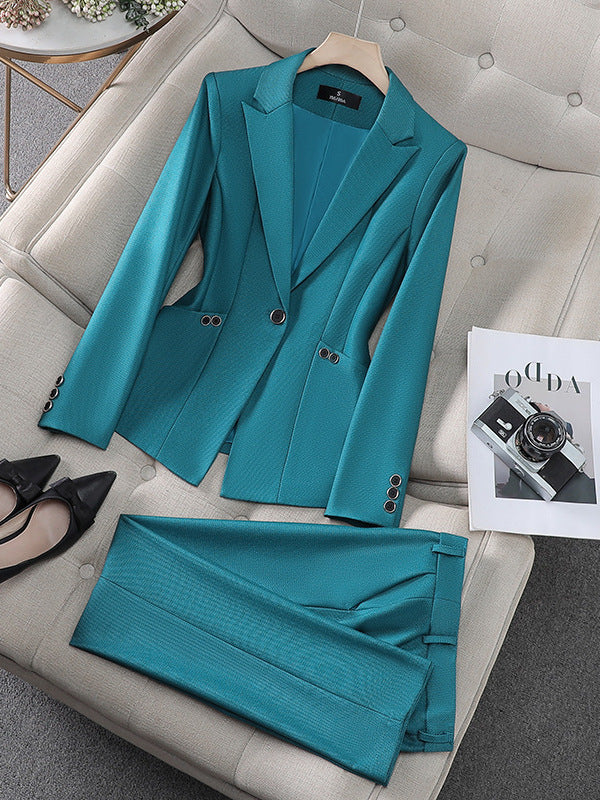 Amazon European and American Cross-Border Popular Commuter Foreign Trade Women's Blazer Professional Pants Dress Two-Piece Suit