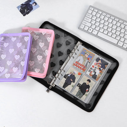 Star-chasing storage loose-leaf hand ledger case zipper bag PVC loose-leaf notebook detachable A5A6M5 small three-hole