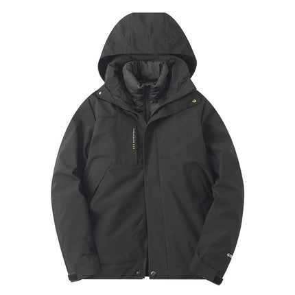 Workwear Custom Logo Winter Three-In-One Jacket for Men and Women, Removable Windproof and Waterproof Jacket with Cotton Lining