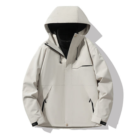 Outdoor Jacket Three-In-One Jacket for Men and Women, Polar Fleece Liner, Removable Two-Piece Set, Printed Logo, Unisex