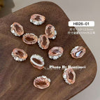 Z524-pigeon eggs with transparent bottom and full of diamonds [grapefruit]