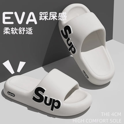 Stepping on excrement feeling household slippers women's summer 2024 new indoor home thick bottom bathroom non-slip non-smelly feet sandals for men
