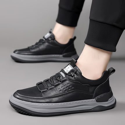 2026 New Men's Sneakers Thick-Soled Genuine Leather Casual Trendy Men's Shoes Outdoor Sports Casual Shoes Men's Sneakers Wholesale
