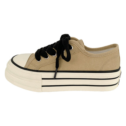 H1028 + H1057 + H1292 two-way thick-soled canvas shoes women's slip-on lazy versatile niche ins board shoes