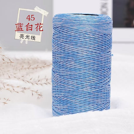 Bright Silk Thread 1mm Thin Thread for Crocheting Bouquets, Bags, Shoes, Handmade 100g Factory Direct Wholesale Knitting Thread