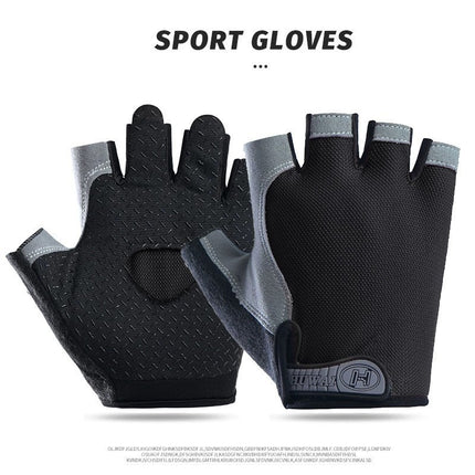 Cycling Gloves Fitness Half-Finger Spring and Summer Men's and Women's Mountain Bike Short-Finger Non-Slip Shock-Absorbing Breathable Quick-Drying