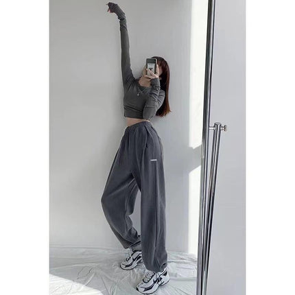 2024 Spring and Summer Thin High Waist American Letter Loose Sports Pants Women's Casual Foot Pants Sweatpants Women's Wholesale