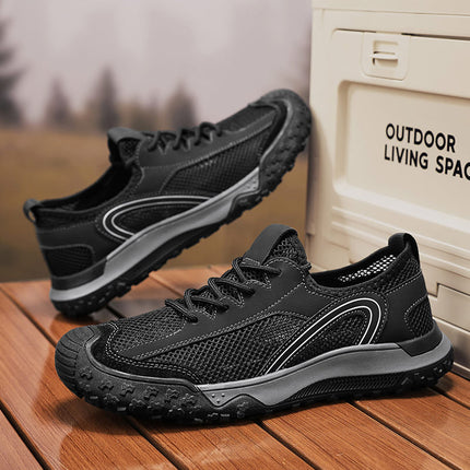 Men's shoes summer 2025 men's net shoes thin mesh casual board shoes men's outdoor light sports shoes wholesale