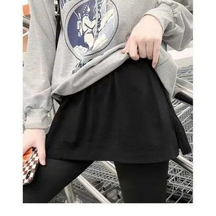 Small fart curtain T-shirt sweater bottoming inner matching artifact decoration fake two-piece stacked hem cover butt skirt for women