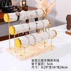 Rice velvet 3 layers*gold edge jewelry stand