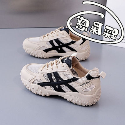 2025 New Summer Single Mesh Breathable Women's Shoes Lightweight Non-Slip Sports Shoes Soft Sole Soft Surface Dad Shoes Small White Shoes