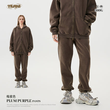Tilani Men's Sweatshirt and Sweatpants Set Cross-Border Trendy Brand Hoodie Autumn and Winter Velvet Thickeneded Men's Two-Piece Set