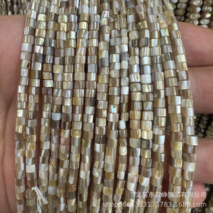 Natural Cow Tendon Shell Beads Round Tube Beads DIY Jewelry with Necklace Penguin Shell Oil Flower Shell Beads Bracelet Wholesale