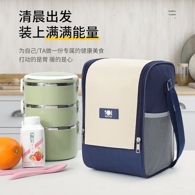 Large-Capacity Square Insulated Bag, Thickened Aluminum Foil Lunch Box Storage, Office Worker Portable Large Opening Lunch Bag, Picnic