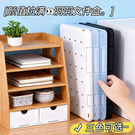 A4 File Box File Test Paper Storage File Box Multifunctional File Box Plastic Transparent Single Force Flat Folder