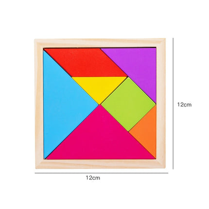Colorful Wooden Magnetic Tangram Teaching Aids Kidsren's Educational Early Education Toys Development Puzzles Magnetic Puzzle Fun