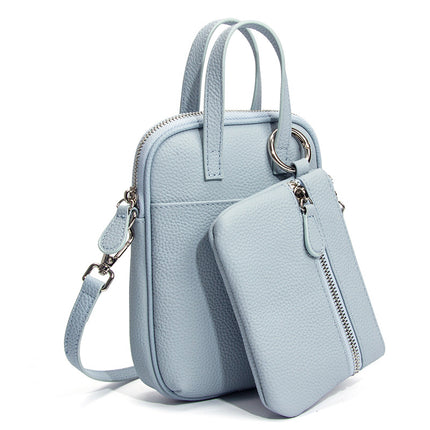New Style Top Layer Cowhide Mobile Phone Bag Crossbody Women's Large Capacity Japanese-Style Vertical Genuine Leather Niche Shoulder Bag