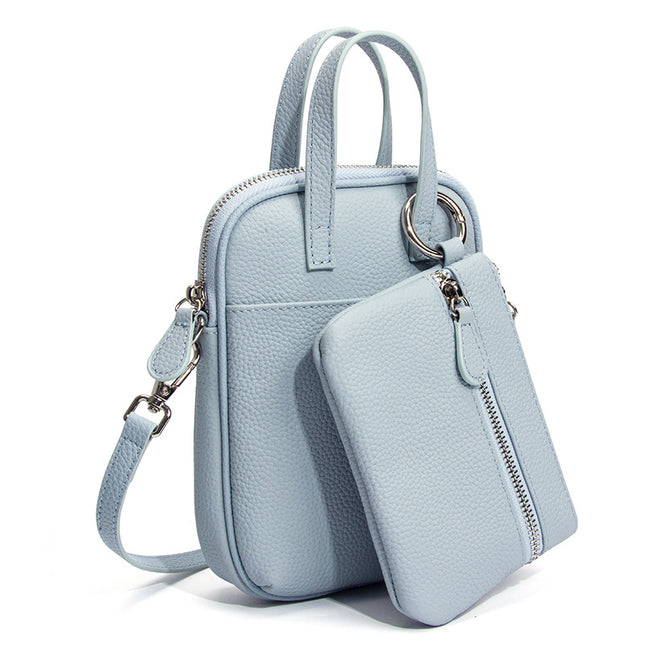 New Style Top Layer Cowhide Mobile Phone Bag Crossbody Women's Large Capacity Japanese-Style Vertical Genuine Leather Niche Shoulder Bag